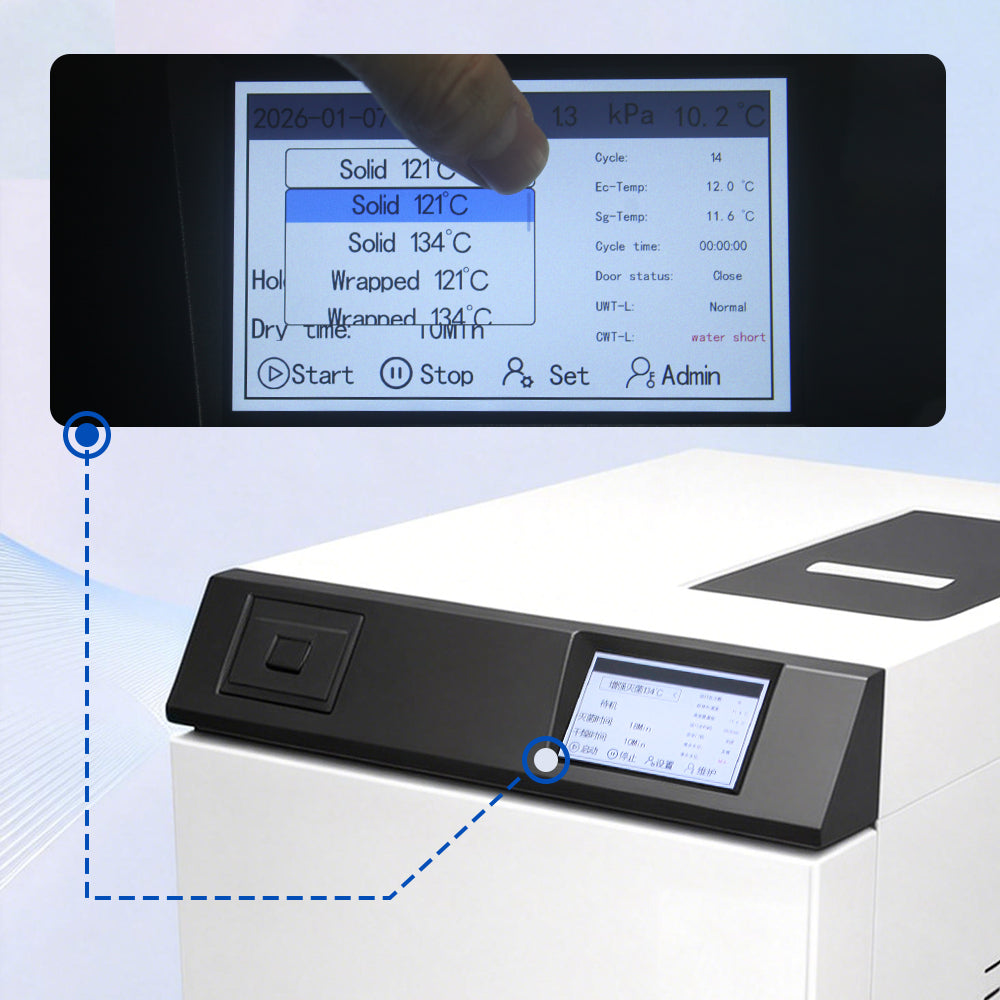 23L Class B Dental Autoclave Vacuum Steam Sterilizer for Clinic, Tattoo & Medical Beauty