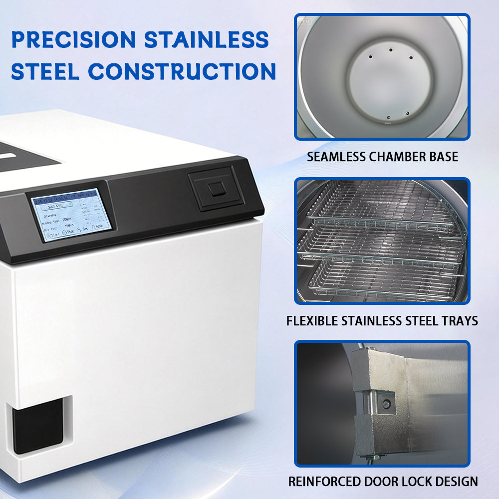 18L Class B Steam Sterilizer Autoclave | 134°C High-Pressure Disinfection | 121°C low-temperature sterilization