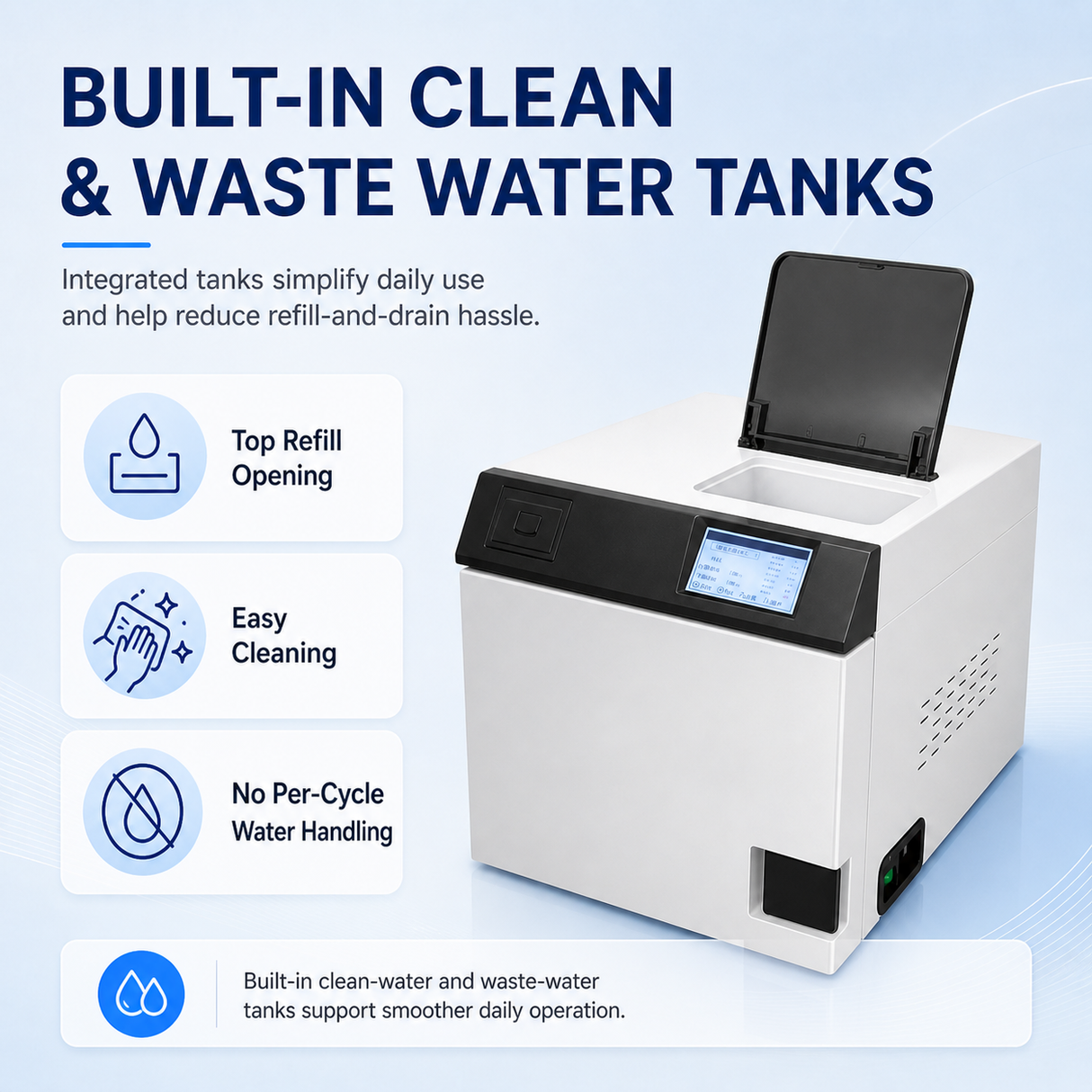 12L Touchscreen Class B Dental Autoclave Sterilizer | Vacuum Steam | Built-in Printer | Brand New
