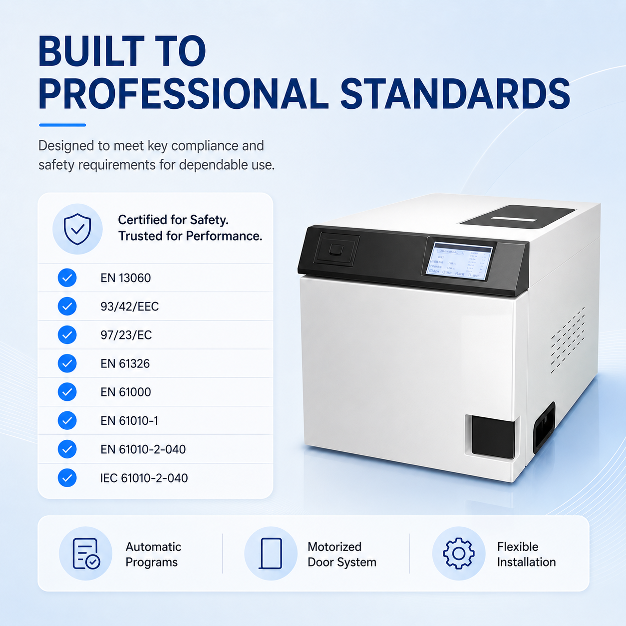 12L Touchscreen Class B Dental Autoclave Sterilizer | Vacuum Steam | Built-in Printer | Brand New